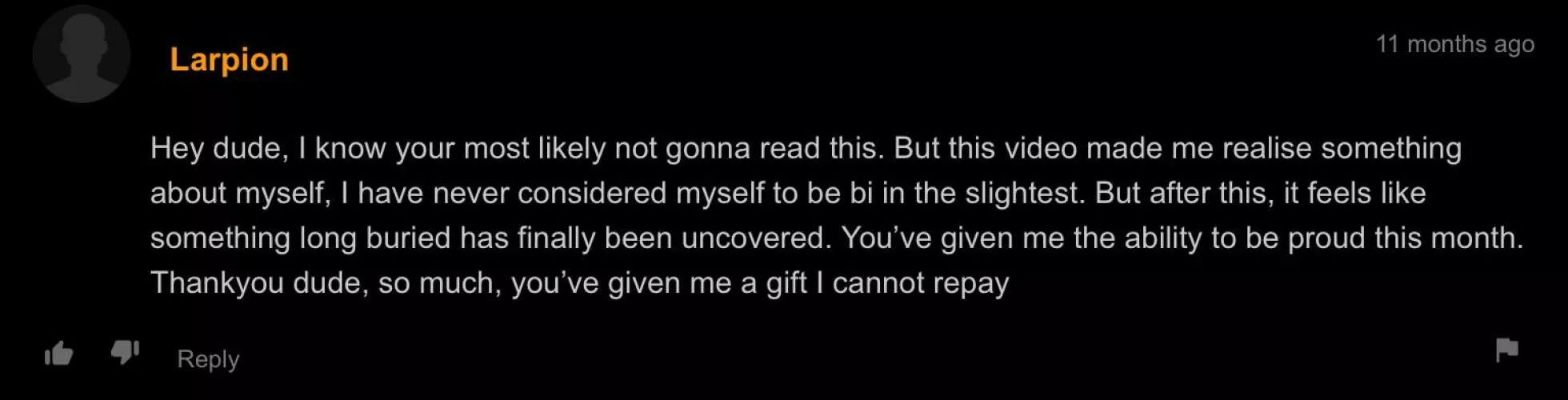 Not Funny, Probably the Most Wholesome Pornhub Comment I’ve Ever Seen