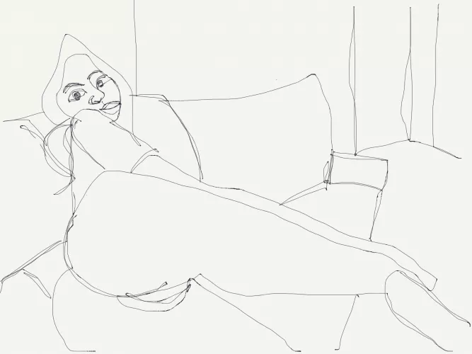 Nude on sofa