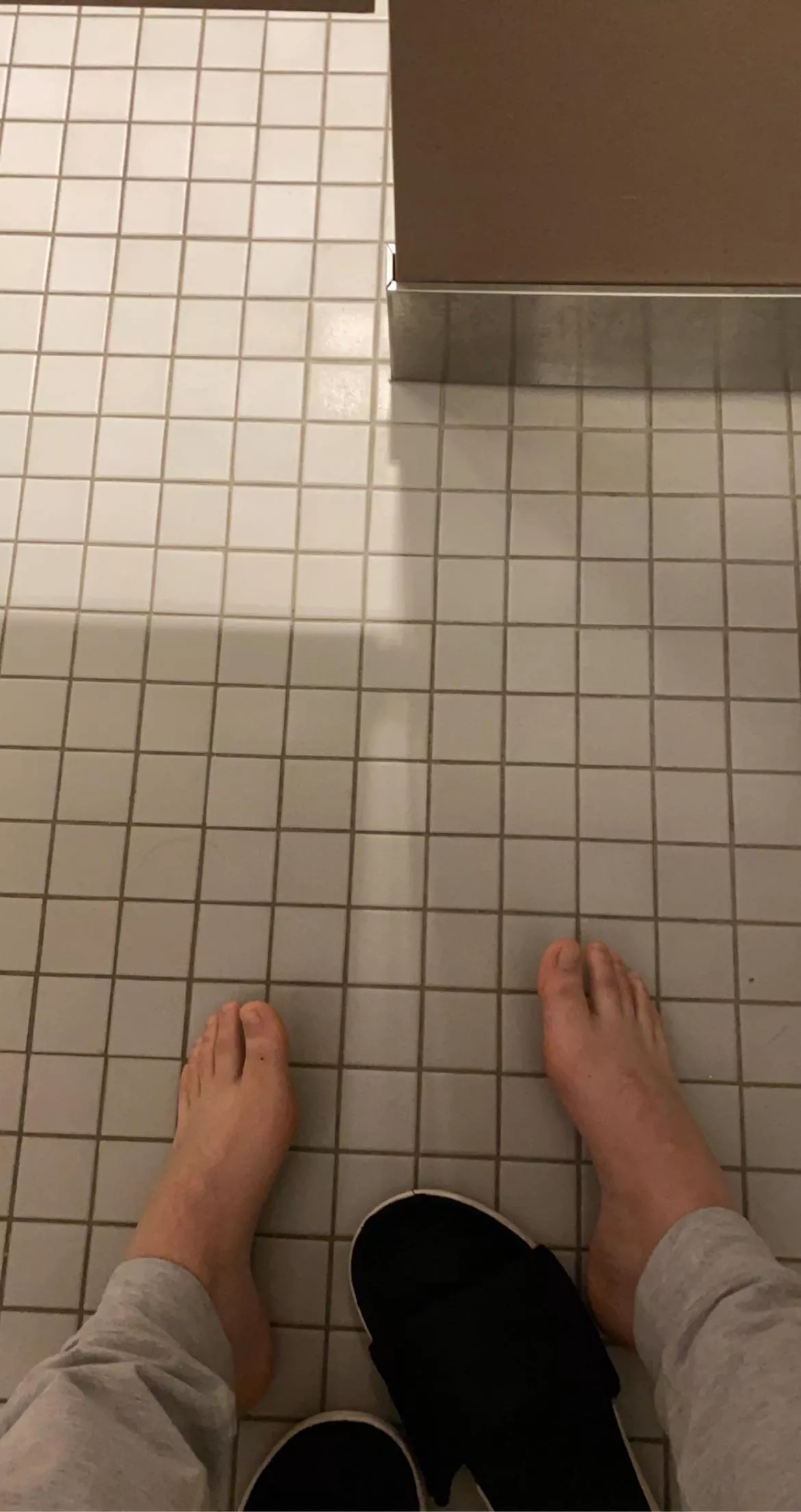 On the bathroom floor ;)