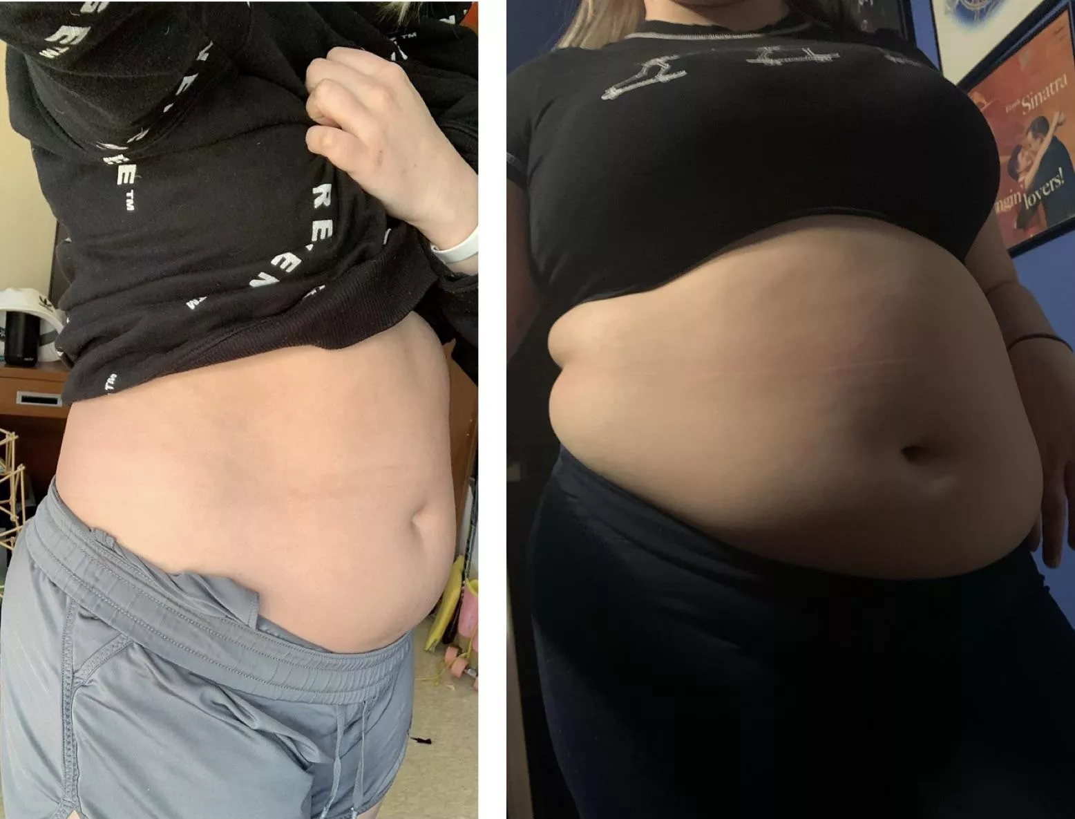 one year apart,, i think it’s safe to say i’m no longer an athlete 🙈🥰