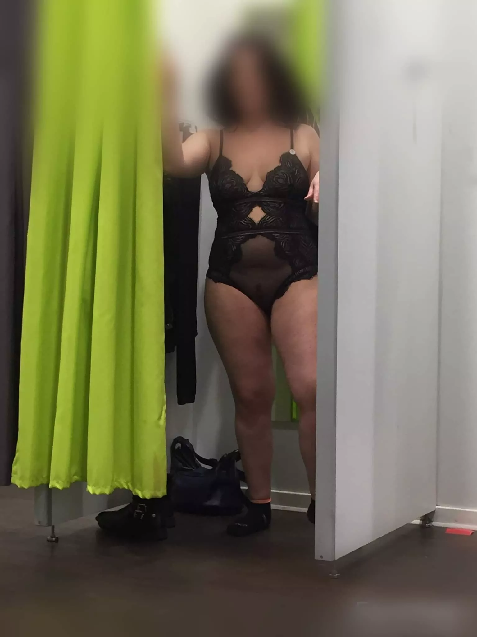 open curtain to show my curves in bodysuit