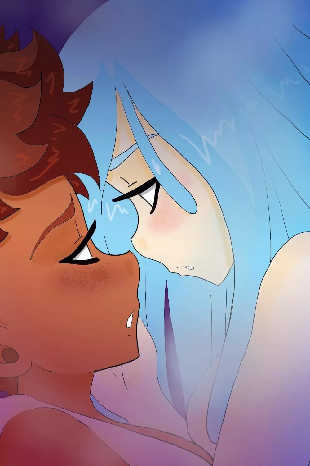 [Original] Currently working on one of my alternate covers for the upcoming Volume 4 of my yuri comic series, Our Little Universe 💖