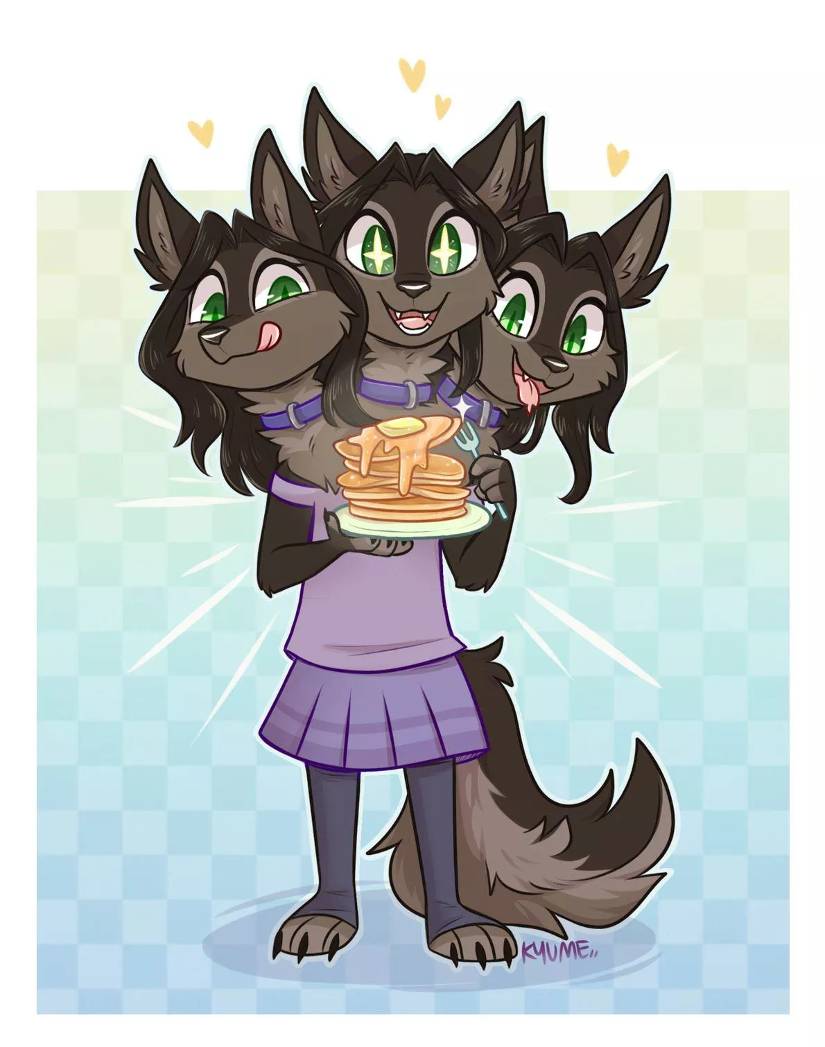 Pancakes! Recent gift commission I got to draw [art by me @kazunekomori on twitter]