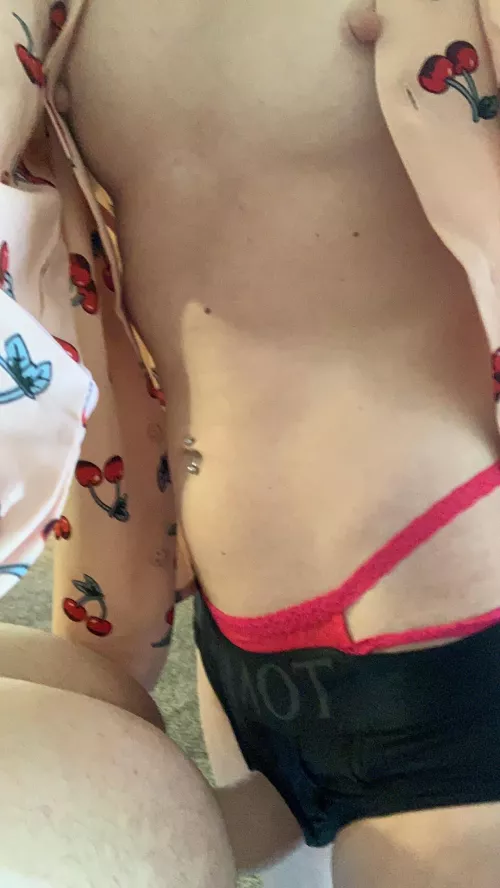 Panties and strap on! To catch all my extra wet-ness for you to wear after! 💦