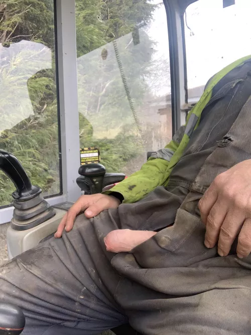 Peeking out of the digger! 😂