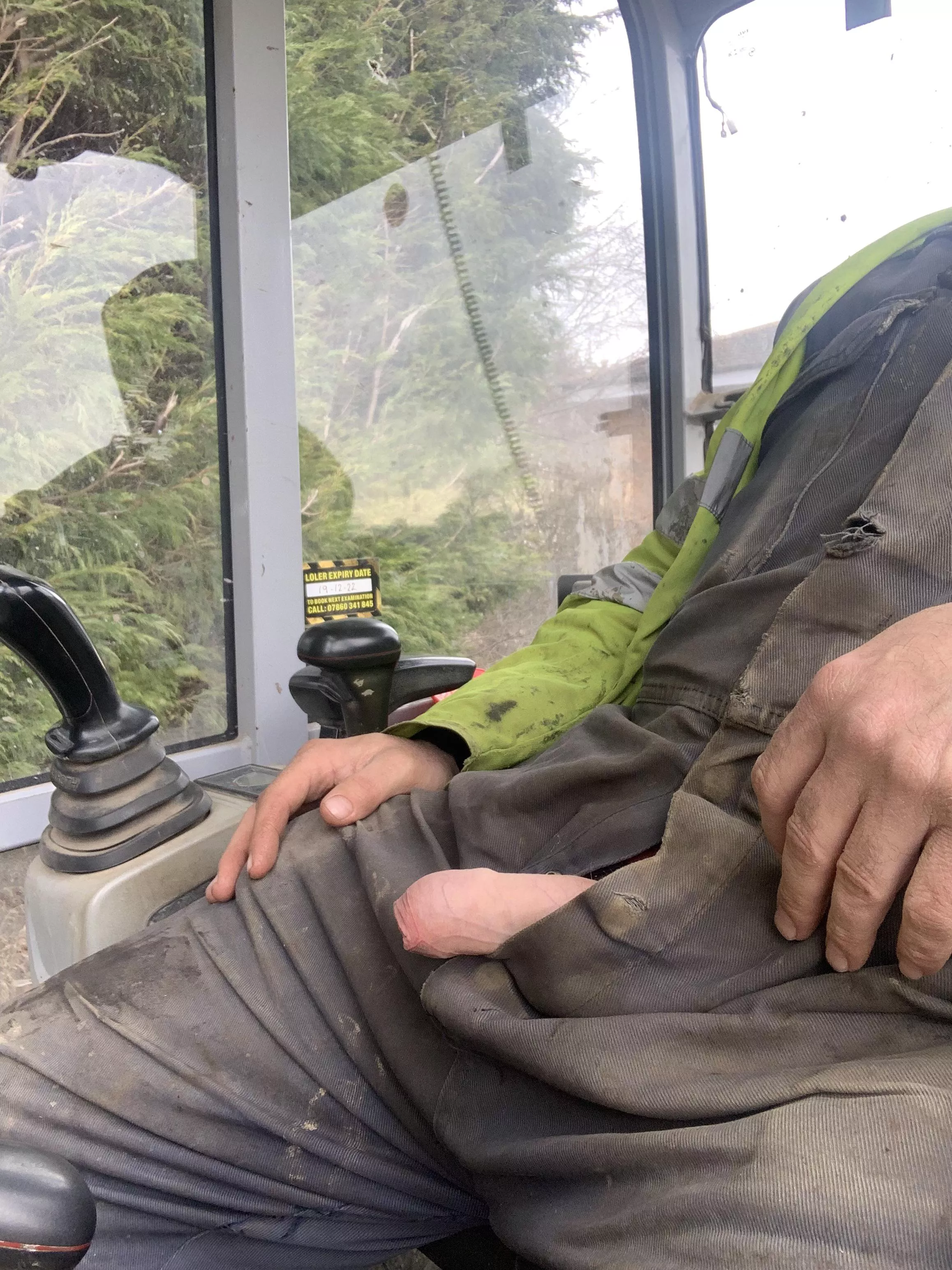 Peeking out of the digger! 😂