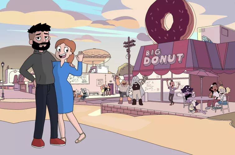 Perfect gift idea! If anyone wants a portrait done in this style, feel free to send me a message here on reddit or to my Instagram art page @tomcherryart