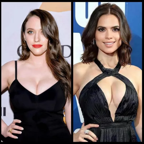 pick one to have tied up and ball gagged in your bdsm dungeon and anal fuck. Kat Dennings, Hayley Atwell. Explain your choices in the comments.