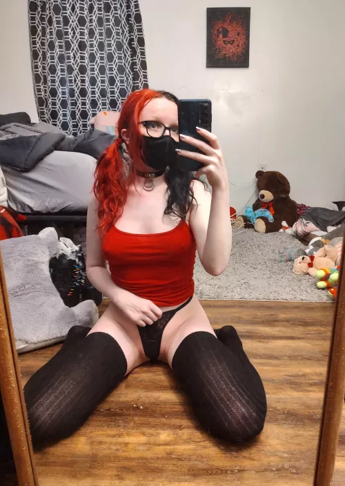 Pigtails and split colored hair go great together 🥰