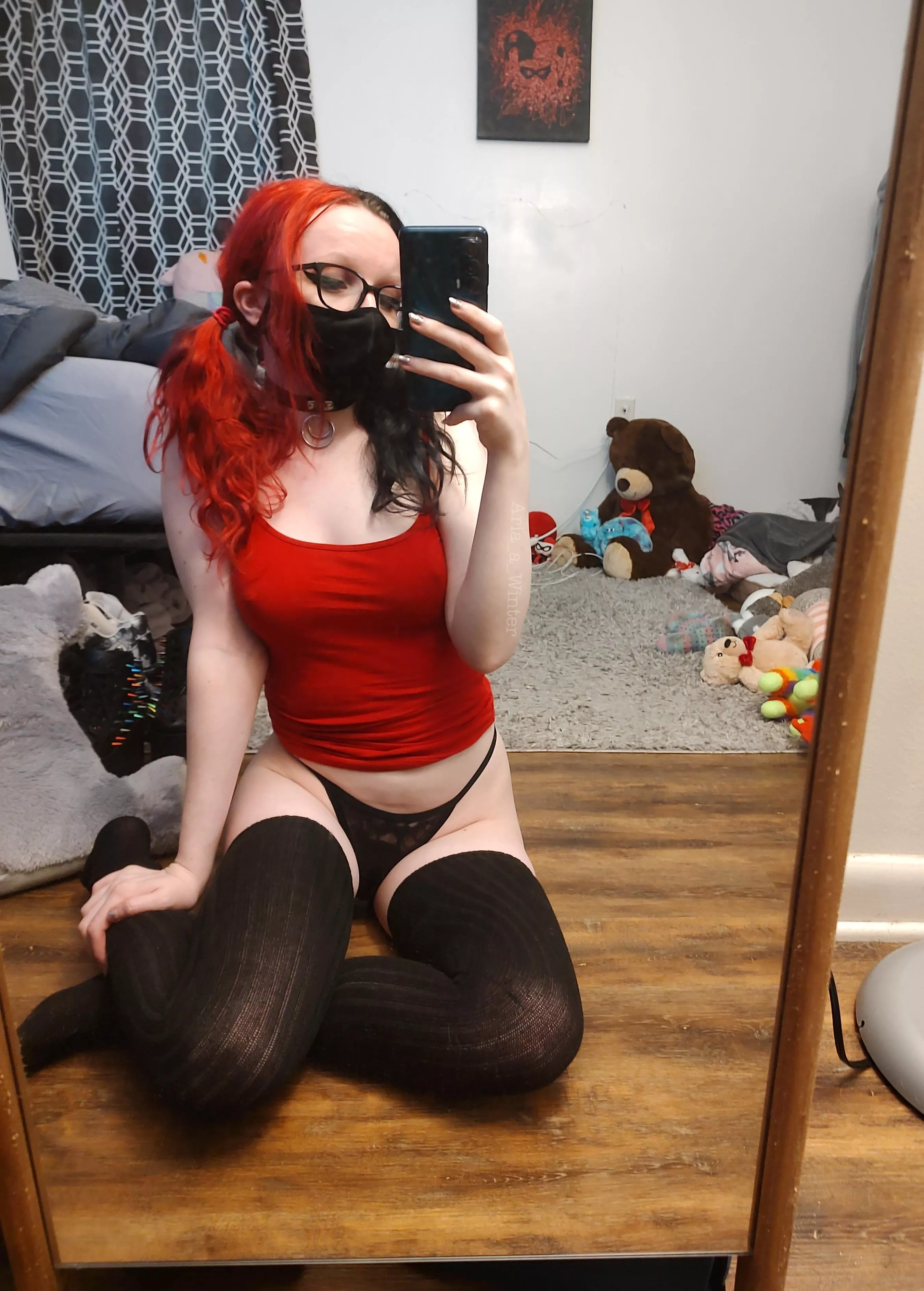 Pigtails and thigh highs are the best combination 😍😘