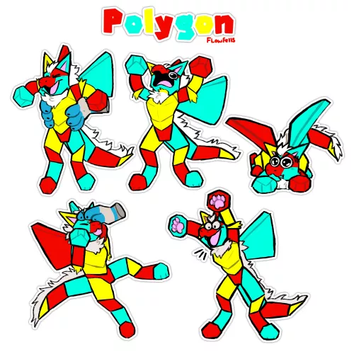 Polygon toon sheet//art by me @flowfells on twitter [coms open]