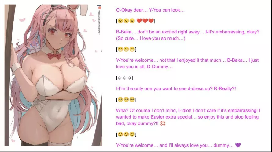 POV: Your Adorable Tsundere Girlfriend Dresses up as a bunny girl because you asked her… not like she cared THAT, much, dummy! (She was secretly overjoyed to do it for you tho 🤍) [Wholesome] [Tsundere] [Dress Up] [Bunny Girl] [Compliments] [Romance]