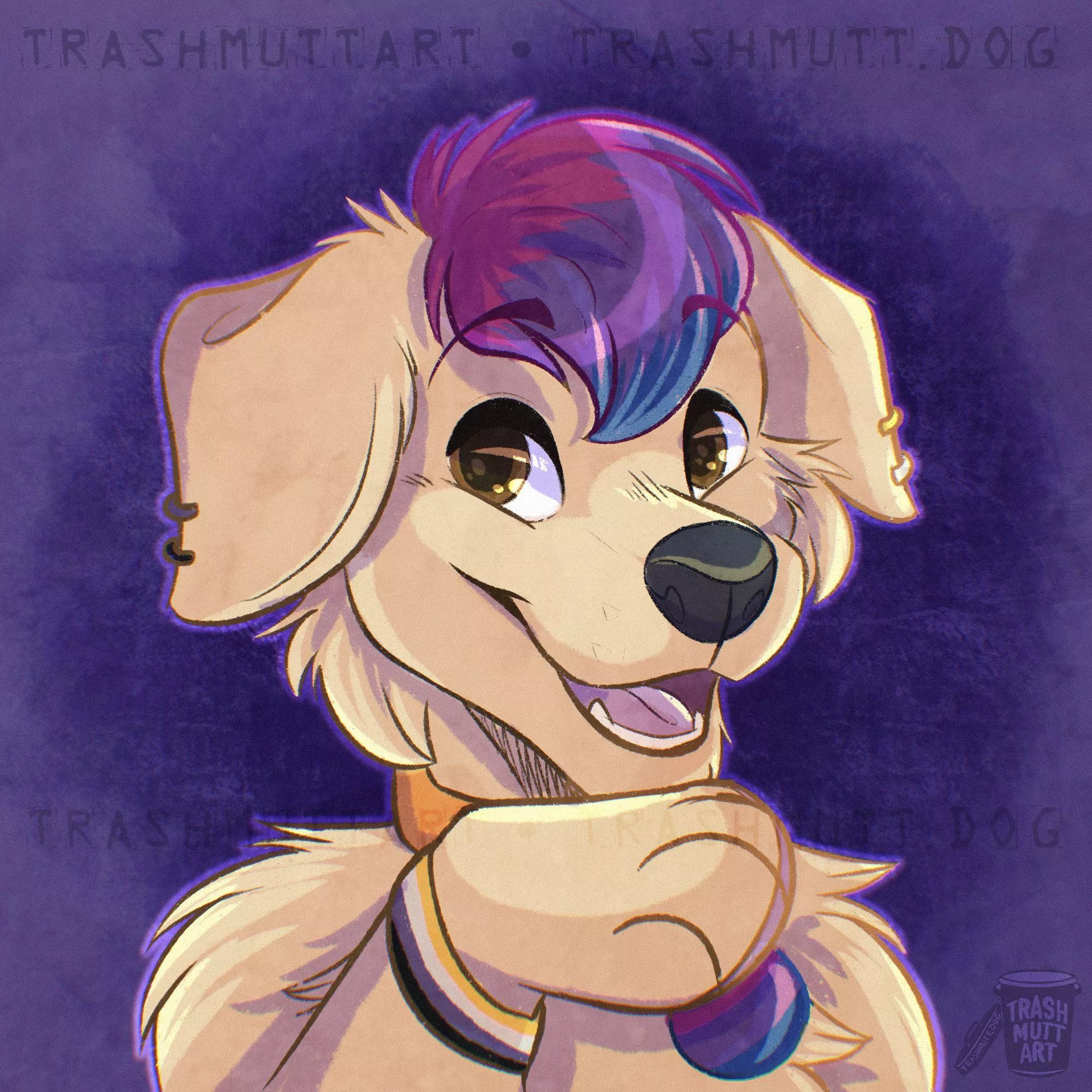 Pride Dog 🐶 (art by me - TrashmuttArt on Twitter))