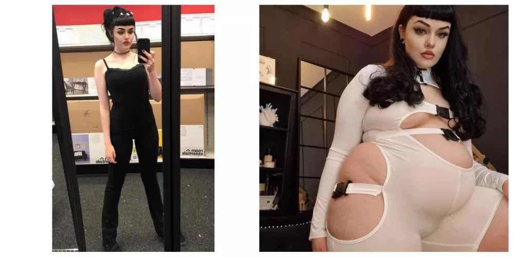 Remember that time I was skinny af and then got superrrr fat to the point where I look like I ate my former self? 👀 🖤