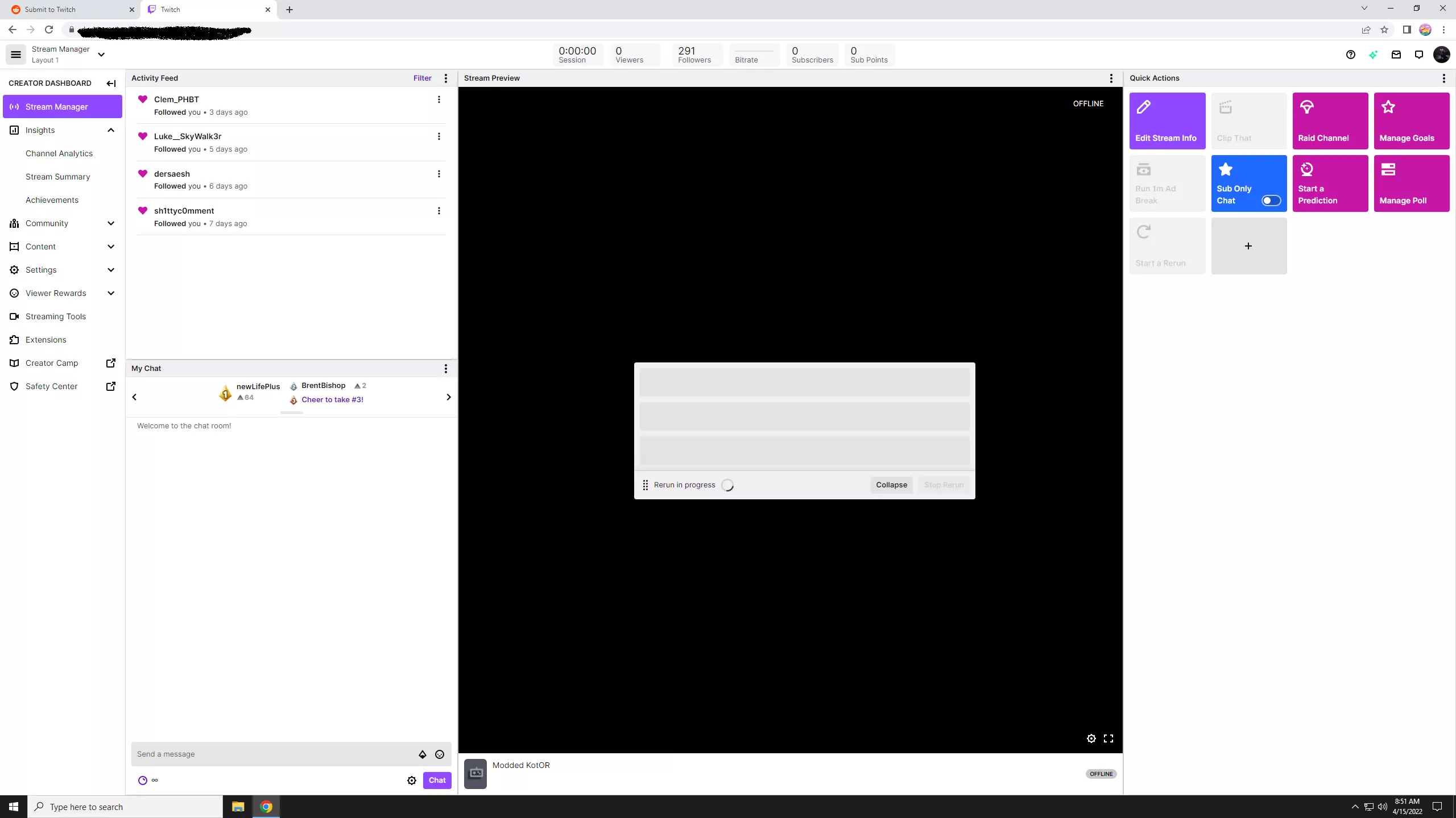 Rerun error. Won't let me end or disable rerun. Rerun error. Won't let me end or disable rerun.