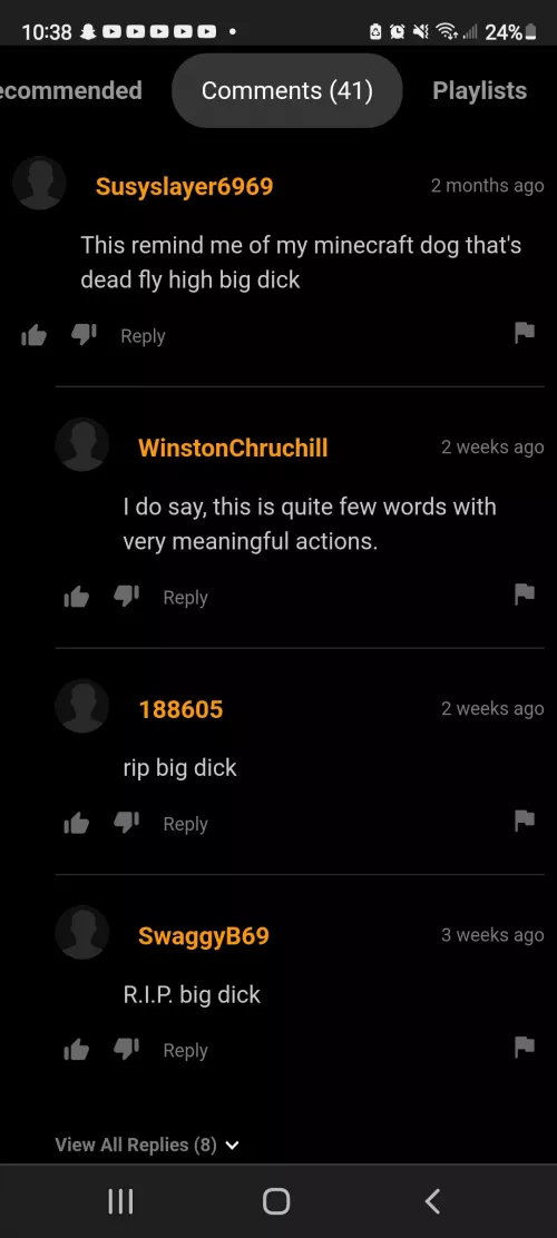 R.I.P big dick 😔