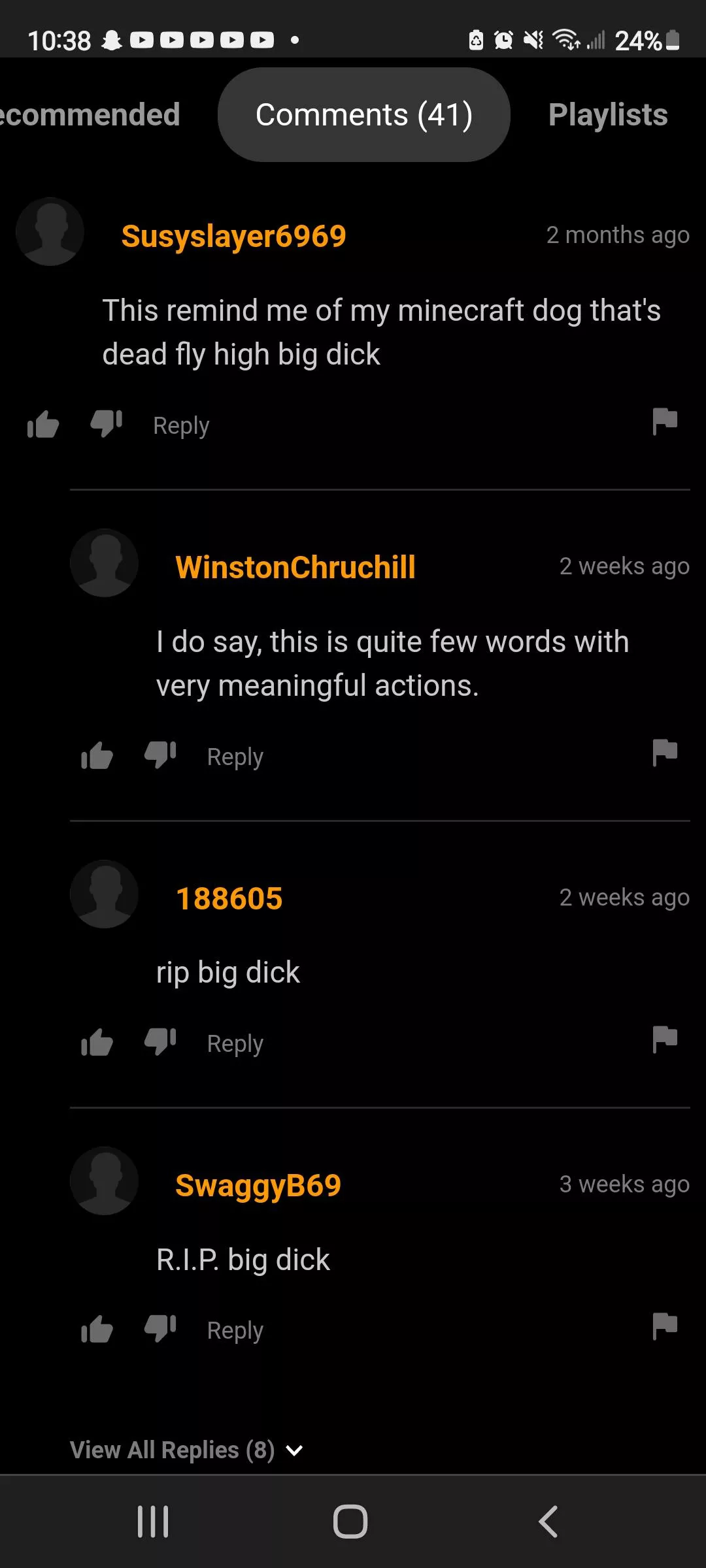 R.I.P big dick 😔