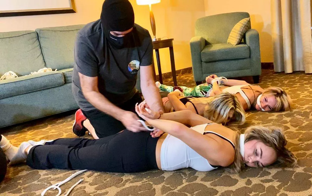 Robber makes Girl's Night more fun for Blake, Rosie, London Evans Kody Evans! Own it now at tiedtales. com