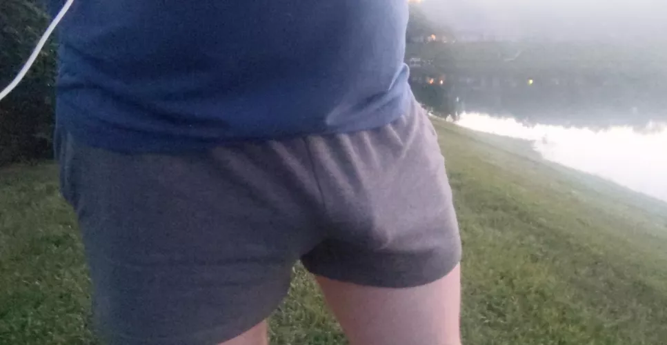 Rocking some mean sidepipe at the lake in my short shorts