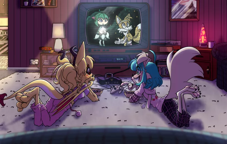 Saturday Morning Cartoons (art by @TheTanyaJoyce on Twitter)