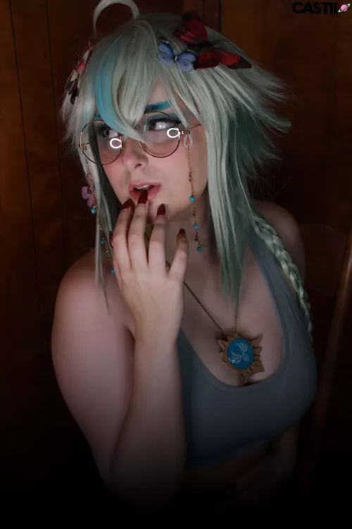 [SELF] Busty Genshin Impact Surcrose in a cute sports bra <3