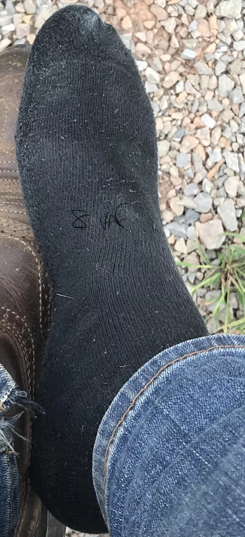 [Selling] [US] Long black sweat filled socks from my work boots xo