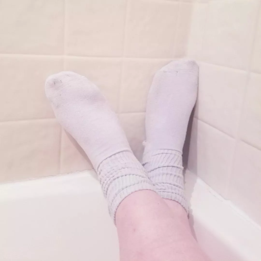 [selling] White tube socks. Well loved, will wear as long as you like!