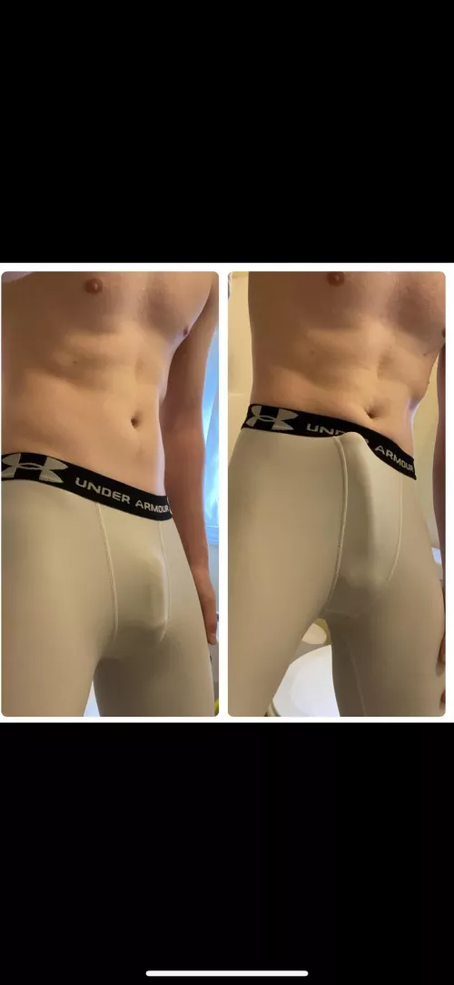 Semi to hard. When does a bulge become a dick print?