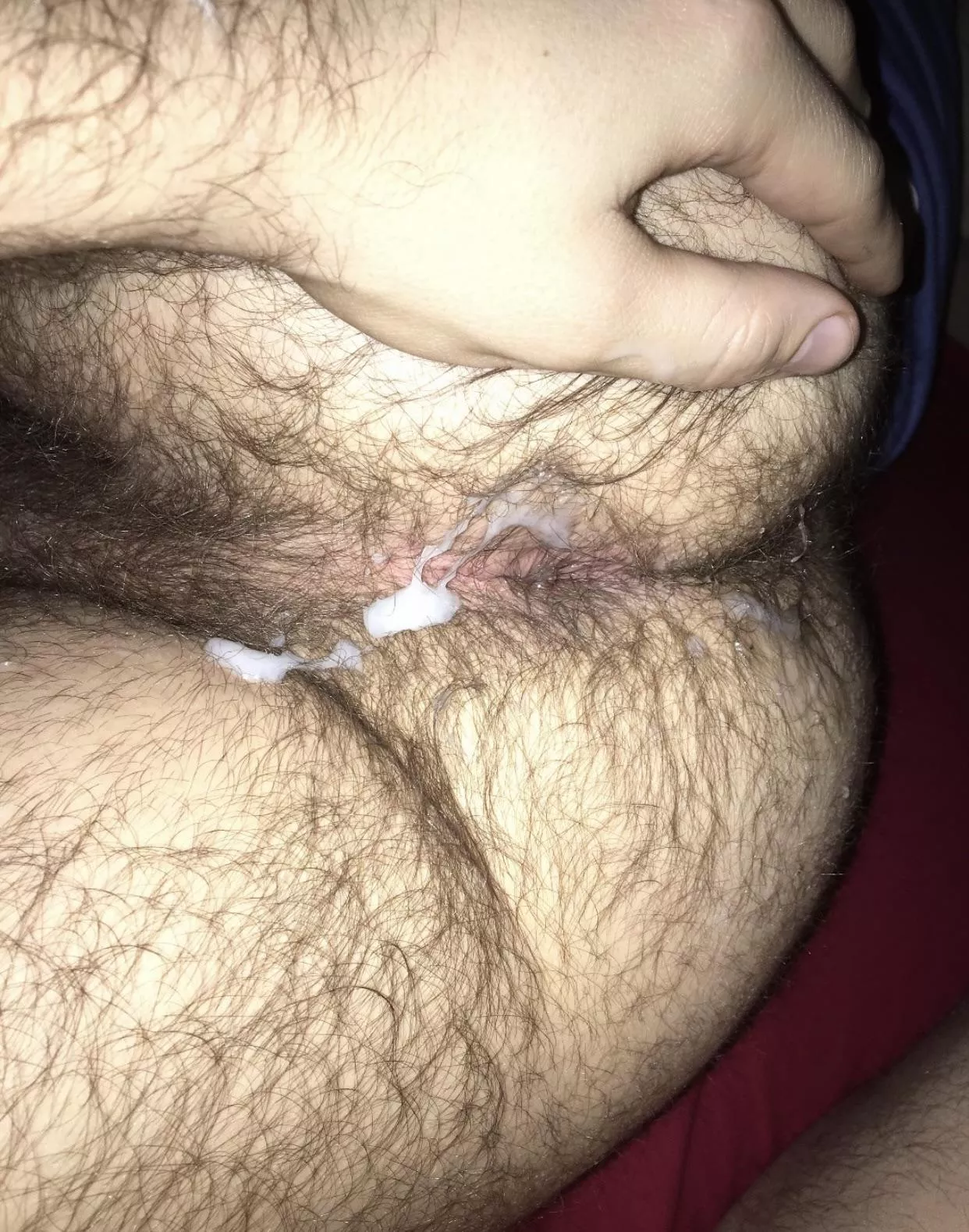 Sending my BF a pic of freshly bred hole 😈