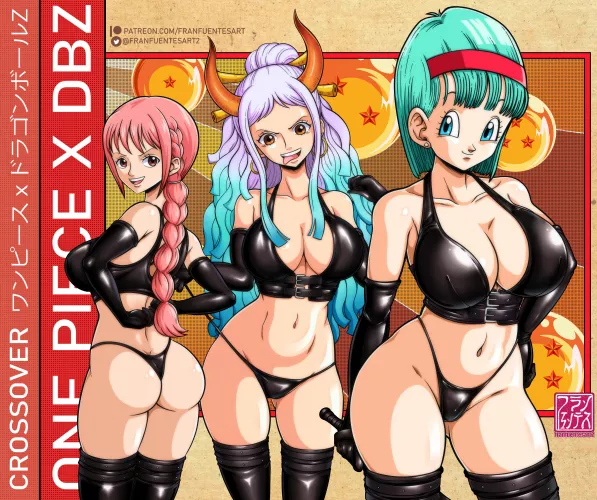 Sexy crossover! Rebecca x Yamato x Bulma! (FranFuentesArt2) [DBZ x One Piece]