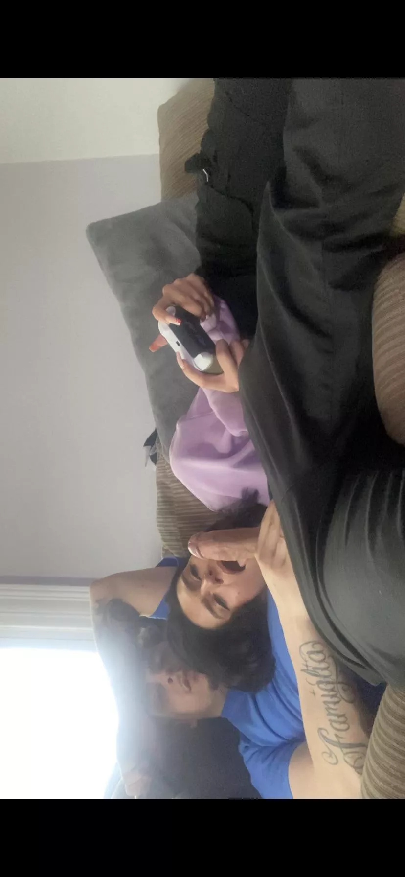 She eats my dick for 12 mins straight while we play Xbox 💦🤤😈 link below to our free page!!