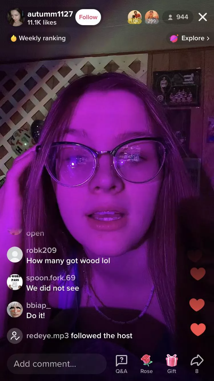 She flashing name in screen shot.