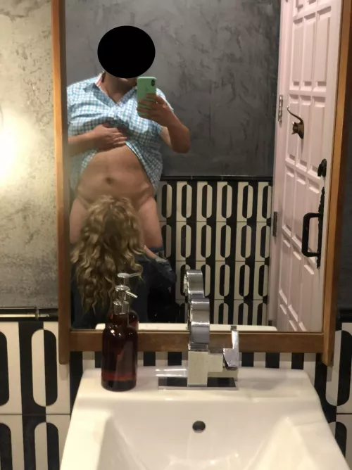 She said she wanted to swallow my cum for dessert so off to the restaurant bathroom we went.
