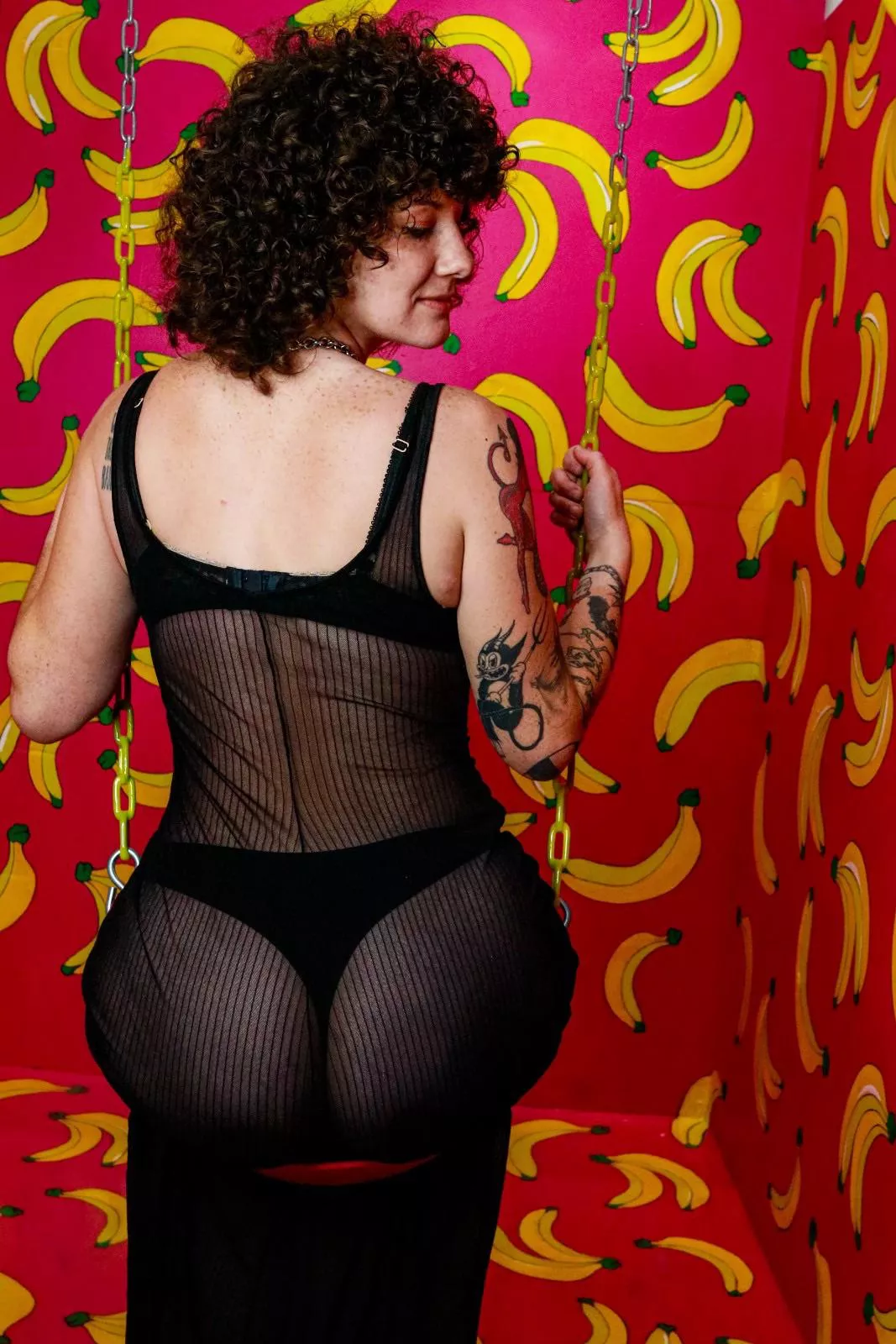 Sheer dress and a thong Sheer dress and a thong