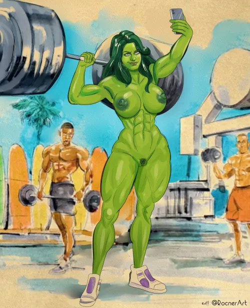 She-Hulk showing off (Rocner) [Marvel]