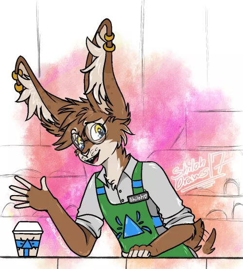 Shiloh's part-time job in the school grounds☕️ | @Shiloh_draws17 on twitter |