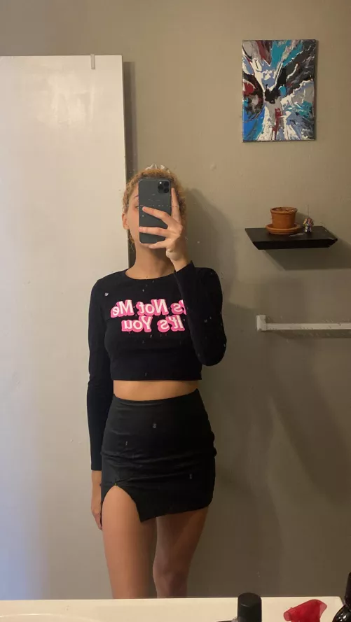 Short n leather wonder what’s underneath ?