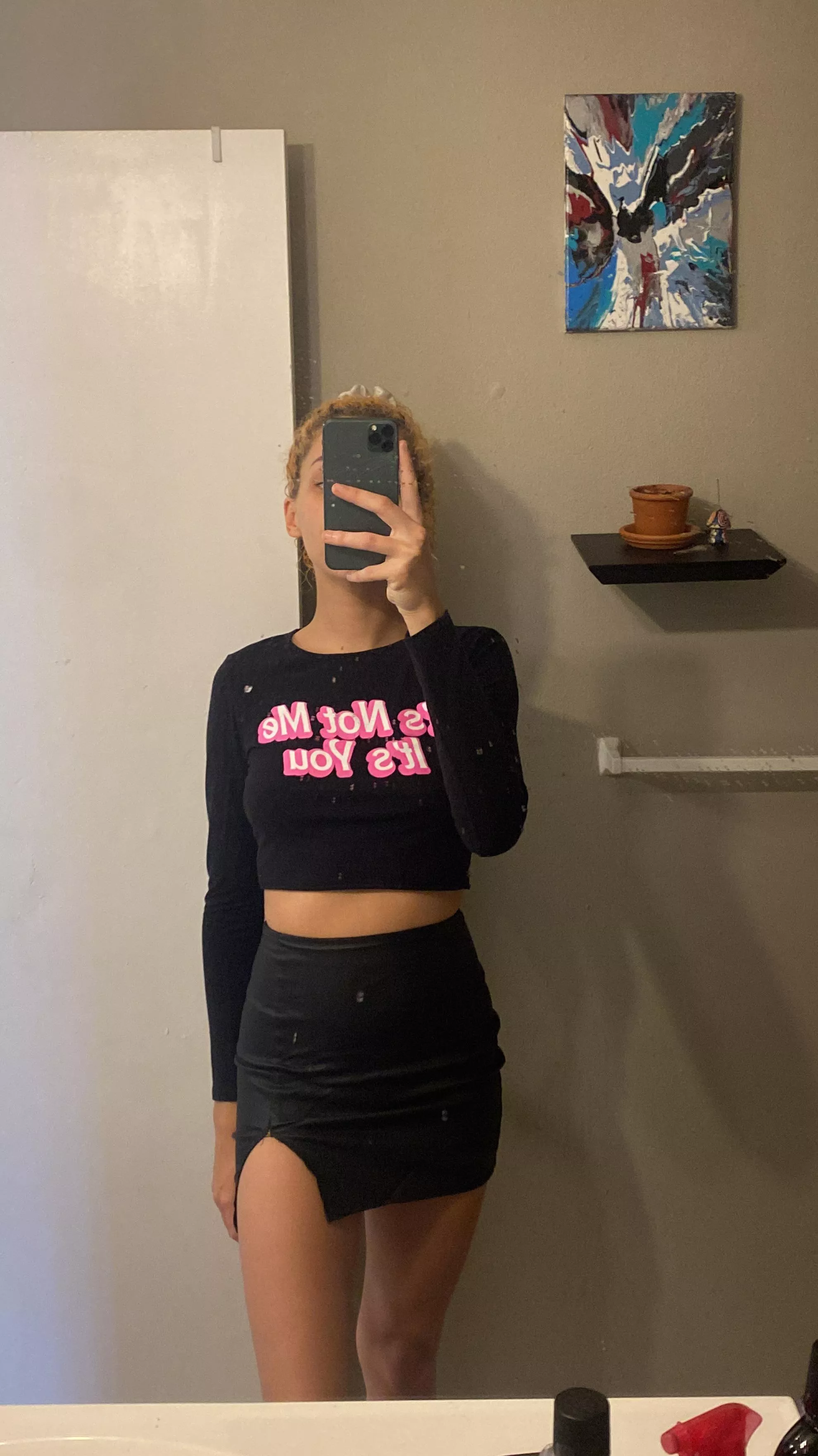 Short n leather wonder what’s underneath ?