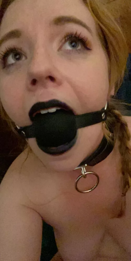Showing off her gag