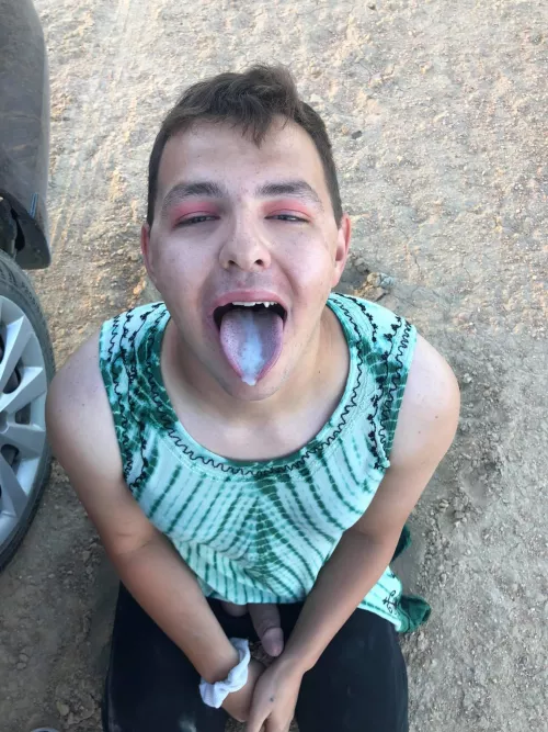 sissy getting her first taste