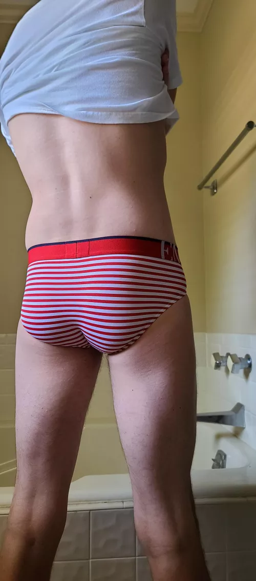 Skinny butt in briefs