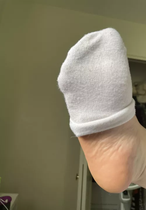 Socks half down on these chubby feet. This is how I spend most days 😜