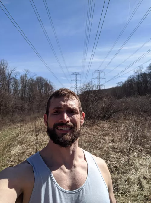 Some high voltage lines over this part of the trail