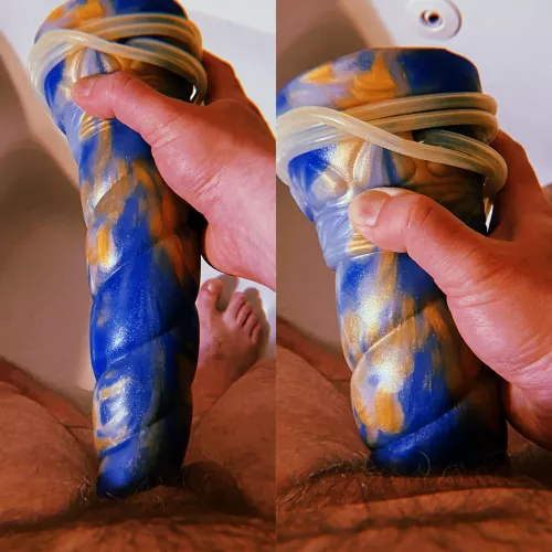 Someone with a huge cock bet me I couldn’t fuck my tiny little micropenis inside me with my huge dildo. Guess I proved them wrong.