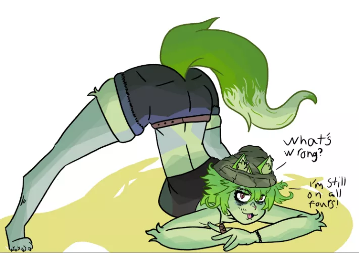 springatito cat on all fours (idk whats so special about her having to stay on all fours :/