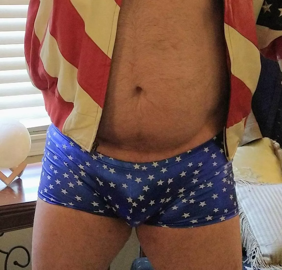 Star-spangled daddy, is a part of you going to stand up at attention? Star-spangled daddy, is a part of you going to stand up at attention?
