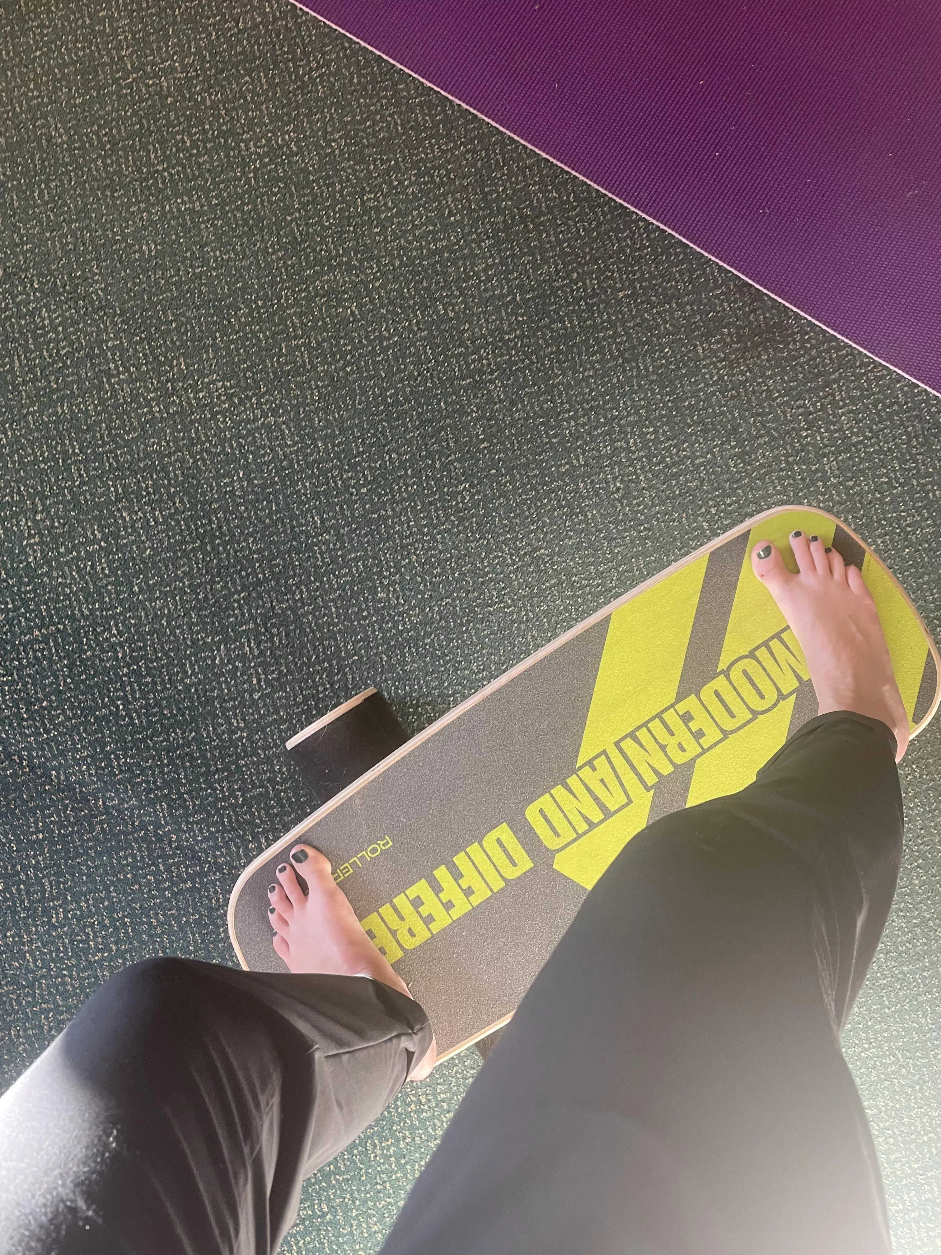 Stuck in a retro hotel for work…exercise those toes…