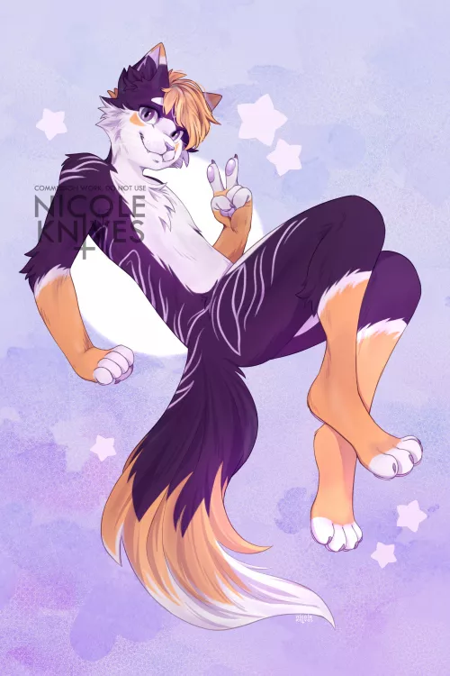Such a cute character! 💜 | Commission for u/Goldensockss