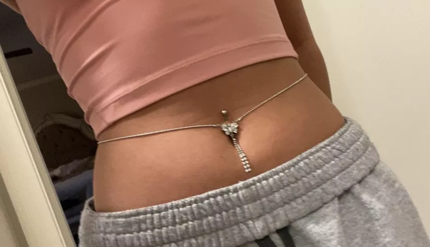 Swim Team Got A Piercing Just Above That Lurking Panty Line Yesterday. BTW. Pink Silky Thong Was On Underneath.