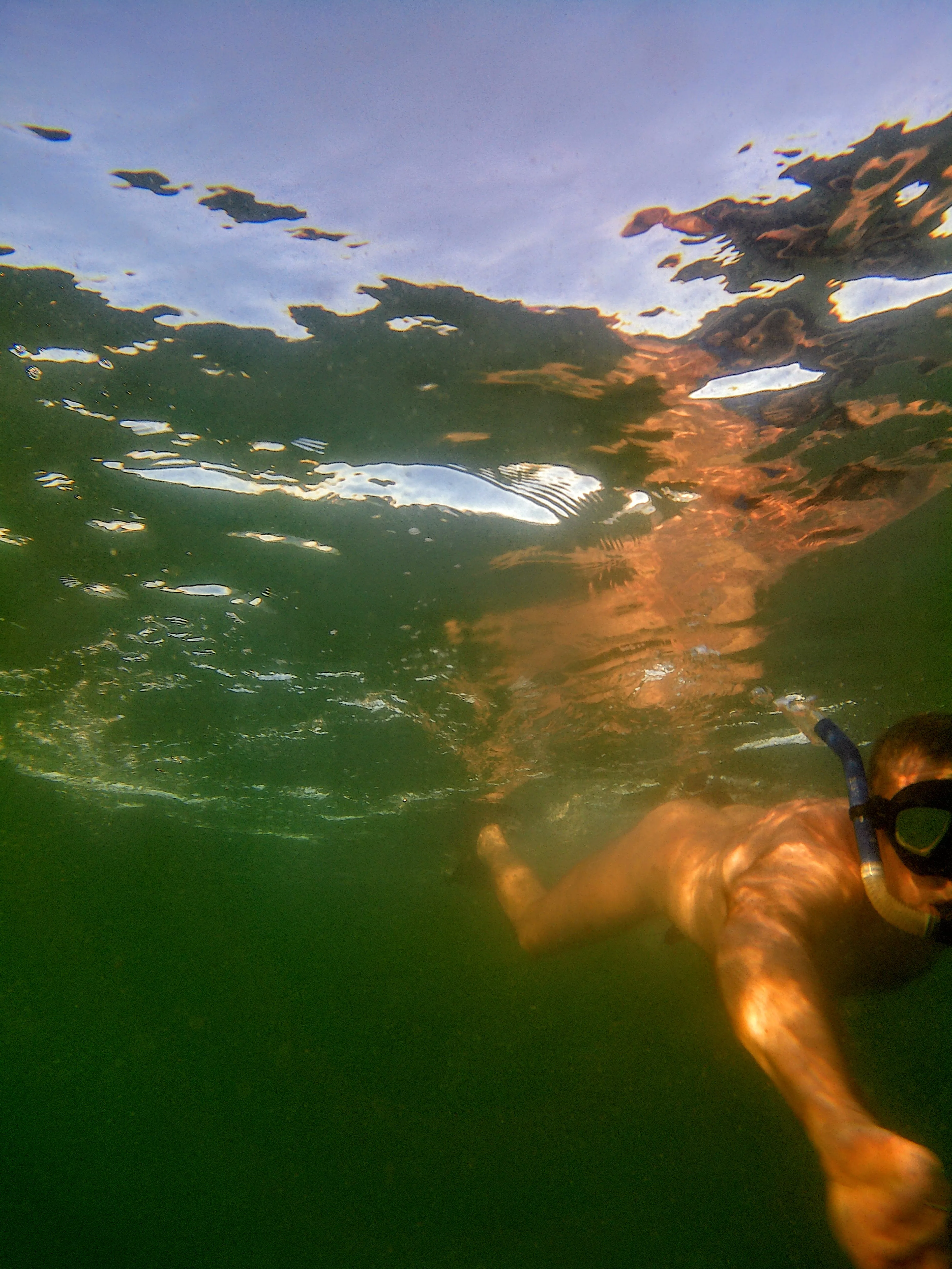 Swimming naked all year round, but looking forward to warmer water